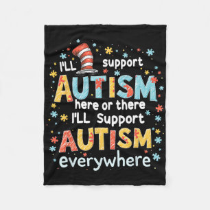 I'll Support Autism Awareness Everywhere Puzzle Pi Fleece Blanket
