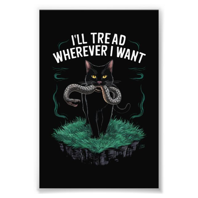 I'll Tread Wherever I Want Funny Cat lover Photo Print (Front)