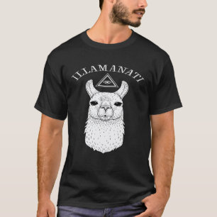 Illamanati Llama Alpaca Illuminati Design T-Shirt