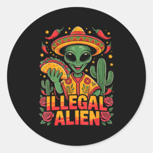 Illegal alien  classic round sticker