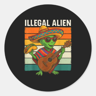 Illegal alien  classic round sticker