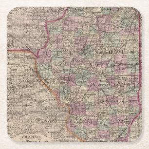 Illinois 10 square paper coaster