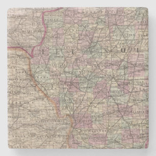 Illinois 10 stone coaster