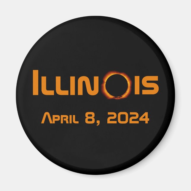 Illinois 2024 Total Solar Eclipse Magnet (Front)