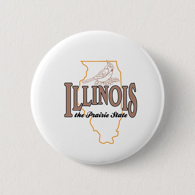 Illinois 6 Cm Round Badge (Front)
