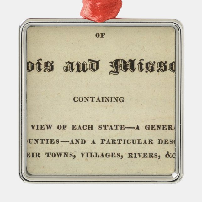 Illinois and Missouri 2 Metal Tree Decoration (Front)