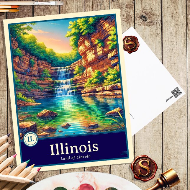 Illinois | Anime Style Cel Shaded Postcard (Creator Uploaded)