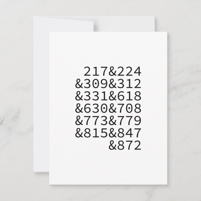 Illinois Area Codes (Front)