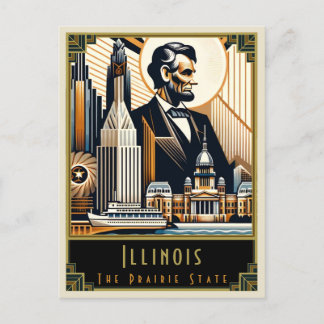 Illinois | Art Deco Postcard