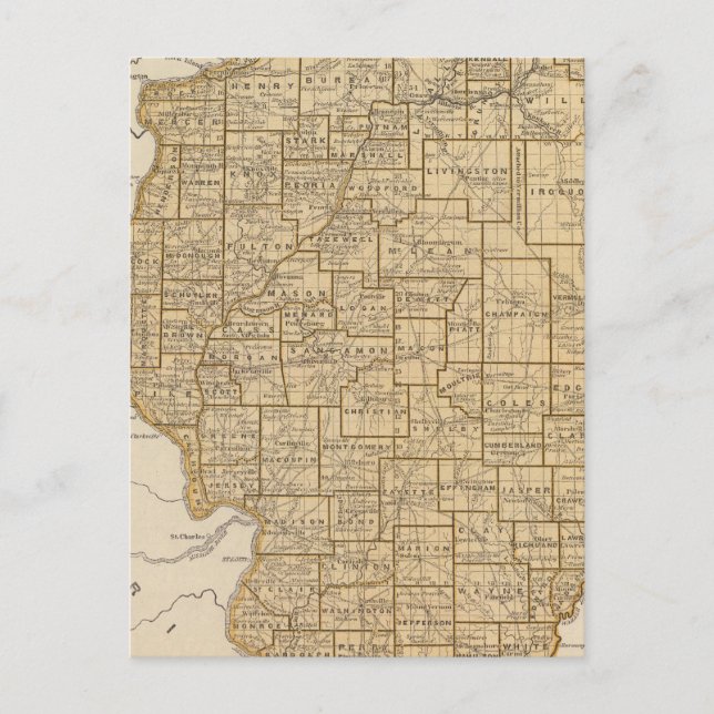 Illinois Atlas Map Postcard (Front)
