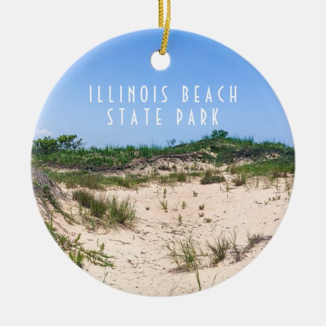 Illinois Beach State Park Ceramic Ornament (Front)