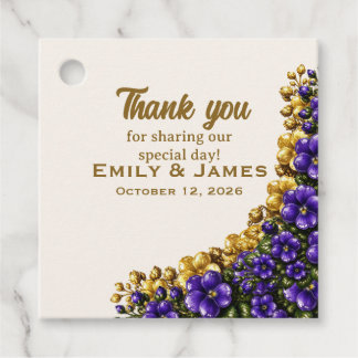 Illinois Blue Violet Wedding Favour Tag