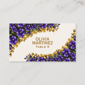 Illinois Blue Violet Wedding Place Card
