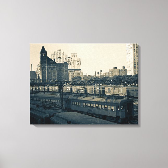 Illinois Central Railroad Building Chicago Vintage Canvas Print (Front)