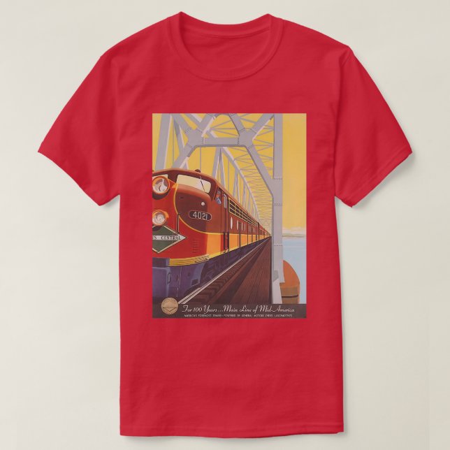Illinois Central Railroad Poster T-Shirt (Design Front)