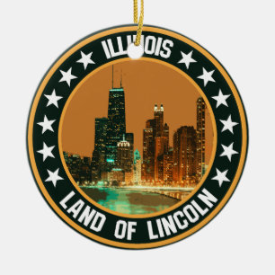Illinois ceramic tree decoration