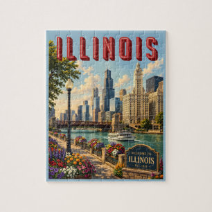 Illinois Chicago River Jigsaw Puzzle