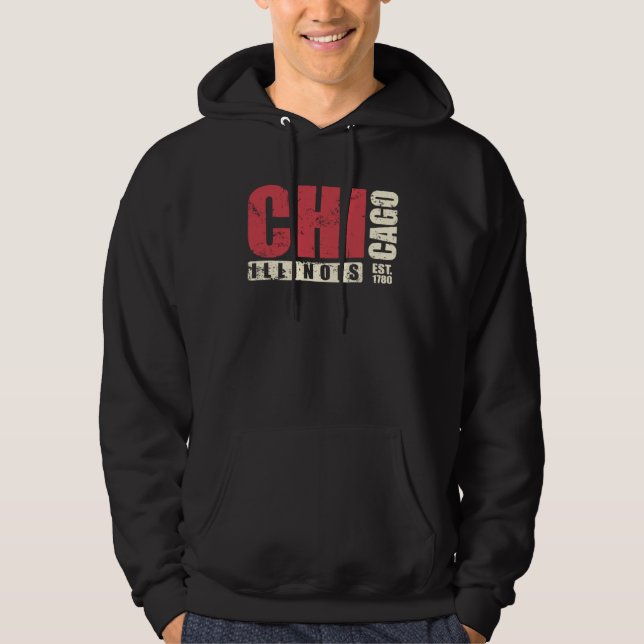 Illinois Chicago USA America State Hoodie (Front)