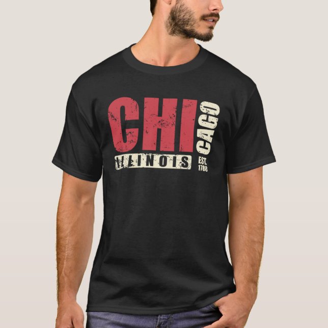 Illinois Chicago USA America State T-Shirt (Front)