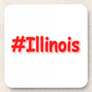 "#Illinois " Cute Design. Buy Now Coaster