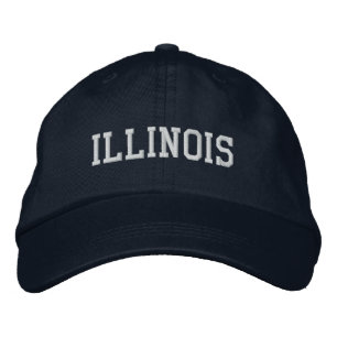 Illinois Embroidered Adjustable Cap Navy Blue