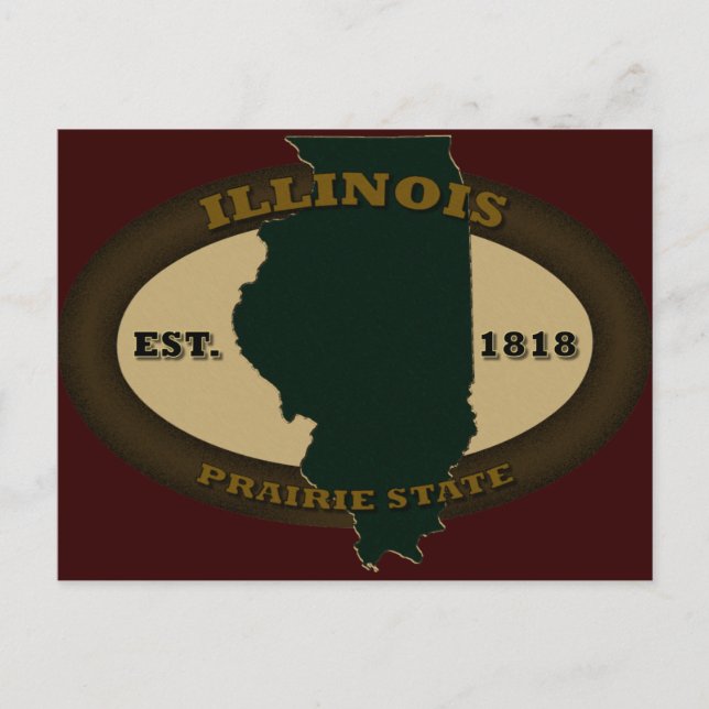 Illinois Est. 1818 Postcard (Front)