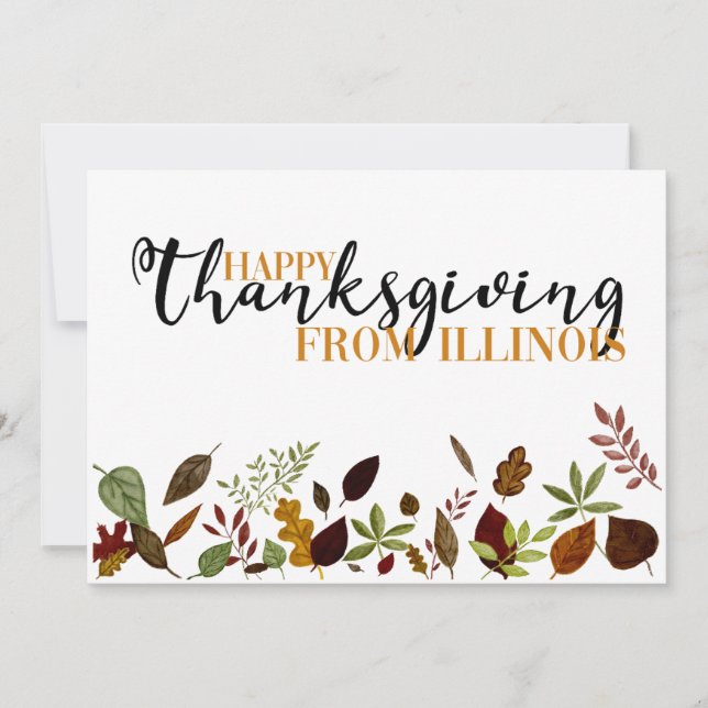 Illinois Fall Foliage Thanksgiving Card (Front)