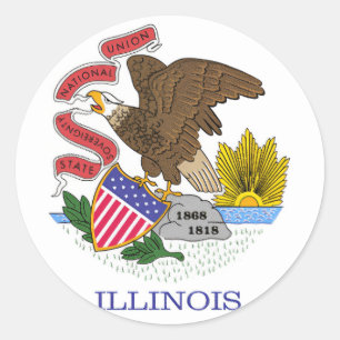 Illinois Flag Classic Round Sticker