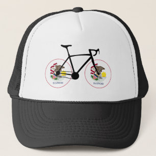 Illinois Flag Cycling Trucker Hat