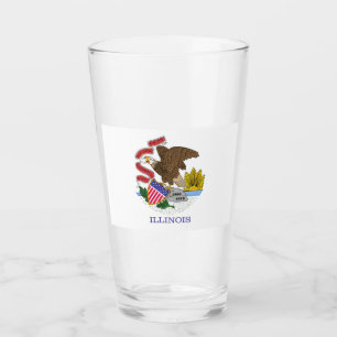 Illinois Flag Glass