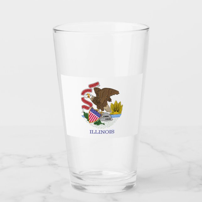 Illinois Flag Glass (Front)