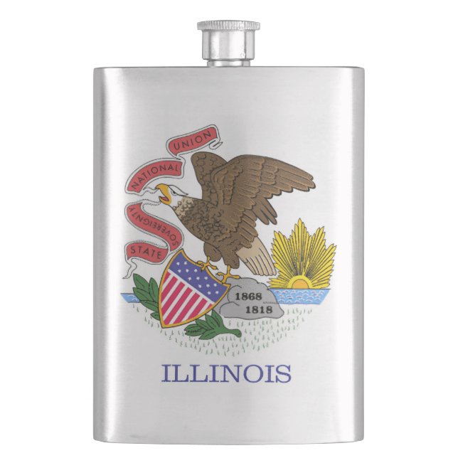 Illinois Flag Hip Flask (Front)