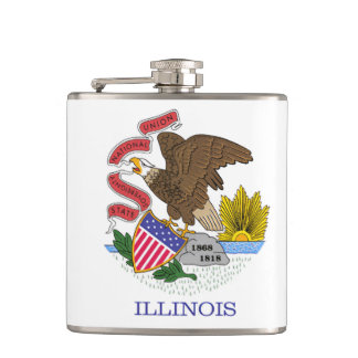 Illinois Flag Hip Flask