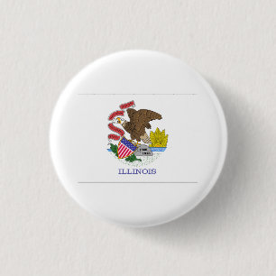 Illinois FLAG International 3 Cm Round Badge