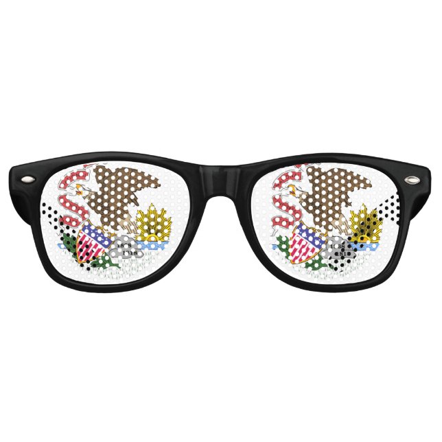 Illinois Flag Retro Sunglasses (Front)