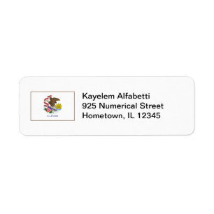 Illinois Flag Return Address Label