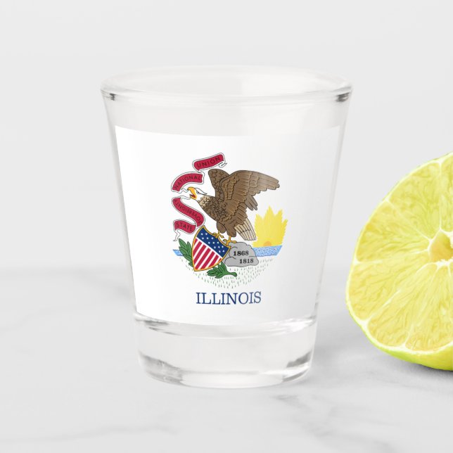 Illinois flag  shot glass (Front)