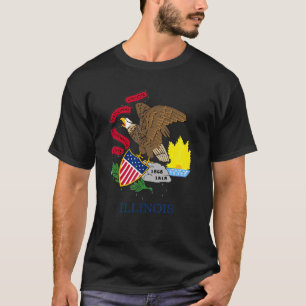 Illinois Flag State Vintage Style T-Shirt