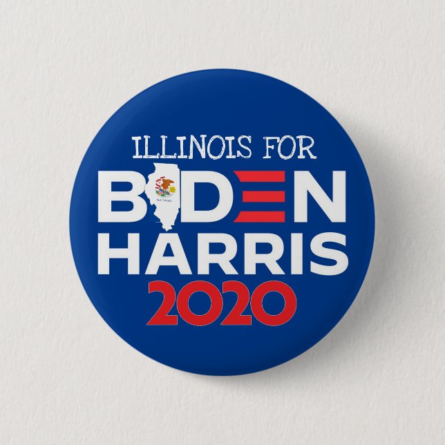 Illinois for Biden Harris 2020 6 Cm Round Badge (Front)