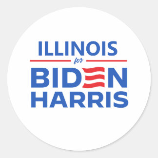 Illinois for Biden Harris Classic Round Sticker