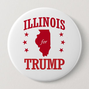 ILLINOIS FOR DONALD TRUMP 10 CM ROUND BADGE