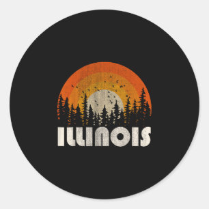 Illinois - funny nature vintage hiking 60s 70s 80s classic round sticker