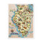 Illinois Funny Vintage Map