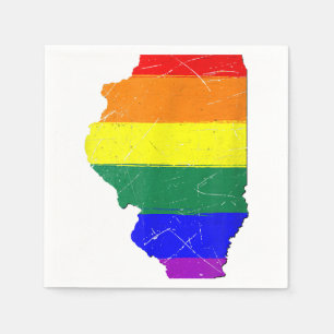 Illinois Gay Pride Flag  Napkin