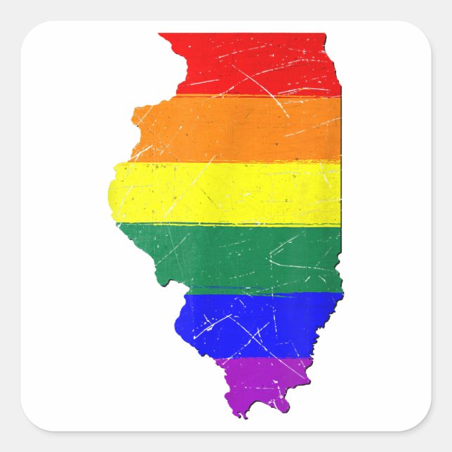 Illinois Gay Pride Flag  Square Sticker (Front)