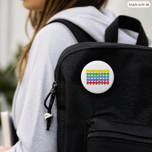 Illinois Heart Pattern Rainbow State Pride Design 6 Cm Round Badge