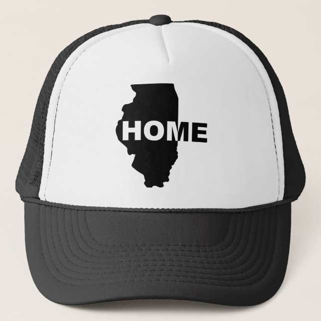 Illinois Home Away From Home Ball Cap Trucker Hat (Front)