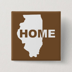 Illinois Home Away From Home Button Badge Pin