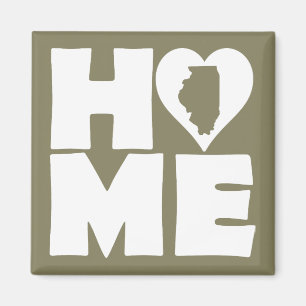 Illinois Home Heart State Fridge Magnet