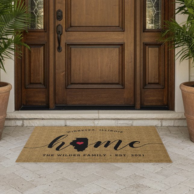 Illinois Home State Personalised Doormat (Creator Uploaded)